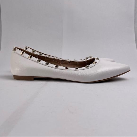 Esprit white studded Philomena flats with pointed toe - Picture 7 of 10